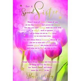 for A Special Sister Sentiments Tulips Happy Birthday Card Lovely Verse