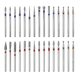 Yakamoz 30Pcs Nail Drill Bits Set, 3/32" Shank Professional Diamond Tungsten Steel Alloy Grinding Head Polishing Tool Set for Nail Salon & Personal Manicure