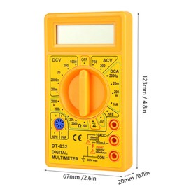 DT-832 Handheld Pocket Digital Multimeter Voltage Current Tester with BuzzerYellow Alarm and This Tester Enhanced use. Can MultimeterDigital (Yellow)