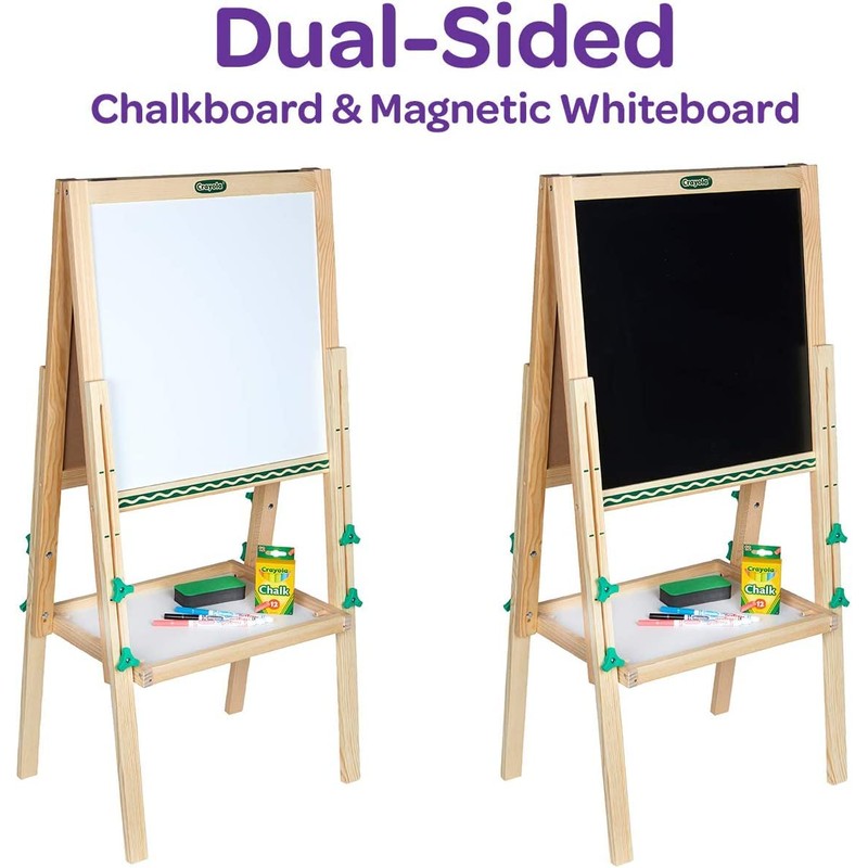 Crayola Kids Mini Wooden Art Easel & Supplies, Toddler Toys,