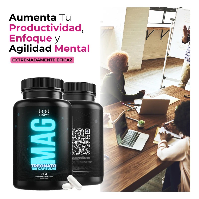 L- Treonato De Magnesio 100% Puro -180 Capsulas Sin Sabor