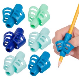Pencil Grip The Classics Duo Grip Ergonomic Writing Aid, for Right or Left Handed Users, Assorted Colors, Pack of 6 (TPG-17206)