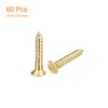 sourcing map Brass Wood Screws, 60Pcs M3.5 x 20mm Slotted