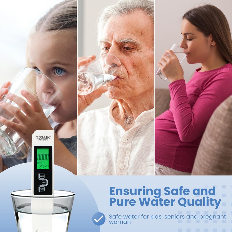 tds Meter, 3-in-1 Instant Read TDS Meter - Measures TDS,