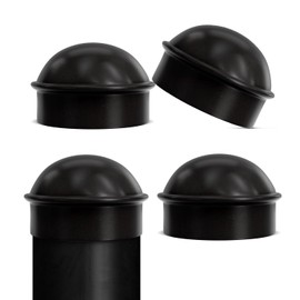 VIVIDA 2-3/8" Chain Link Post Caps, Black Post Cap for Chain Link Fence, for 2-3/8" OD Pipe, Black Powder Coated, 4 PCS
