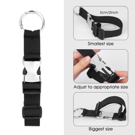 Luggage Strap Jacket Holder Heavy Duty Luggage Straps Jacket Gripper Outdoor Luggage Hook Jacket Carrier Jacket Gripper Adjustable Bag Hook Straps Travel Accessories Backpack Hook Black
