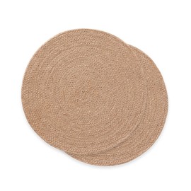 Round Placemats, Jute Placemat, Coasters, 10 x 10 cm, Pack of 2