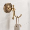 Alvinlite Bathroom Double Coat Hooks Antique Brushed Brass Towel Hooks
