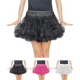 Women's Tutu for Ballet Fancy Dress Carnival Tulle Skirt Short, black