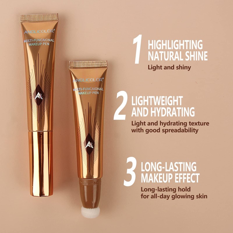 Anglicolor Contour Stick With Cushion Applicator,Cream Bronzer Contour Wand Long