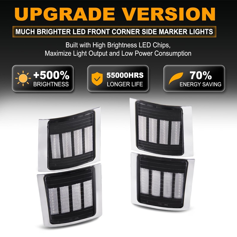 Gempro Sequential Amber LED Corner Side Marker Turn Signal Lights