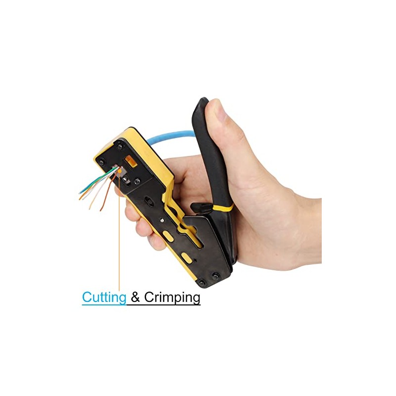 Solsop Pass Through RJ45 Crimp Tool Kit Ethernet Crimper CAT5