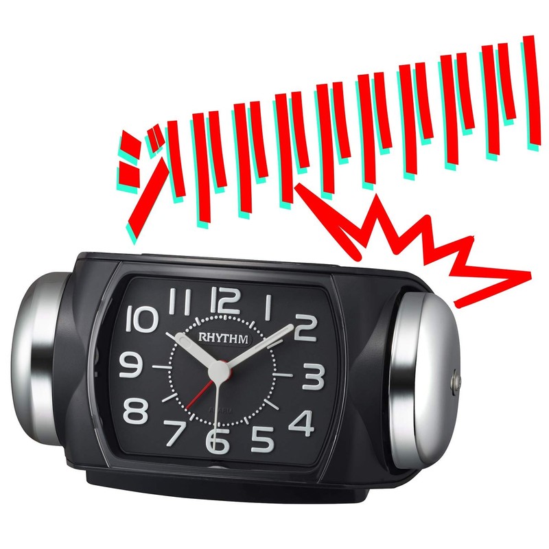 RHYTHM 8RA647SR02 Alarm Clock, Loud Bell Sound, Alarm, Backlight, Continuous