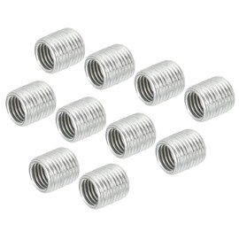 sourcing map Pack of 15 Thread Reducing Nuts Insert M10 x 1 mm Male to M8 x 1 mm Female Adapter 10 mm Long Pipe Fitting Conversion Sleeves Reducer