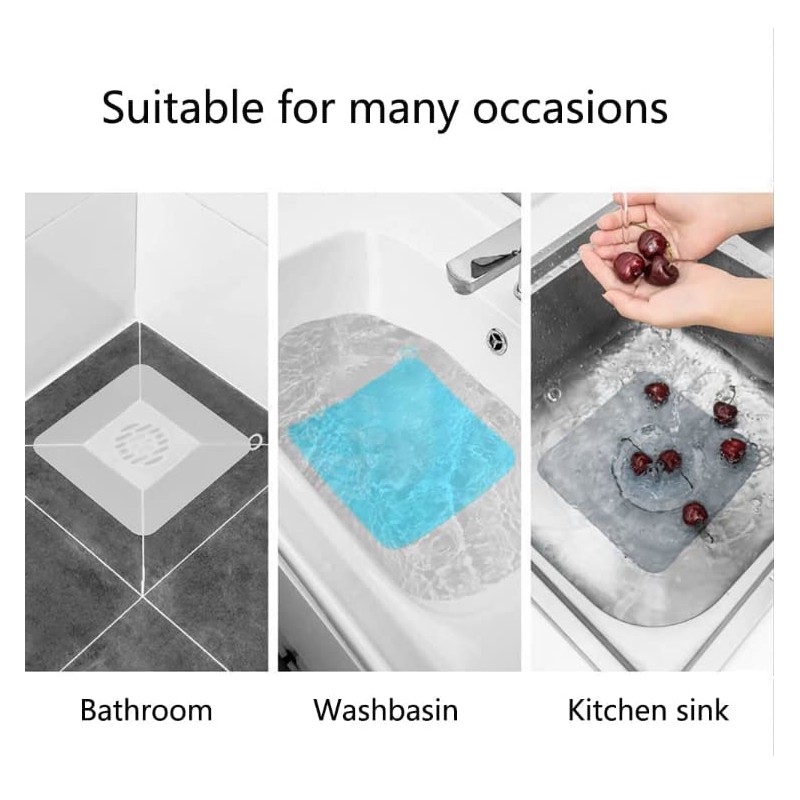 Silicone Tub Stopper Floor Drain Cover, 2 Pieces Sewer Anti-Odor