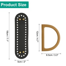 sourcing map 2pcs Bag Bases for Crochet, 7.1" x 2" Oval Bag Bottom Shaper with D-Shaped Handles, Crochet Base Purse Bottom for DIY Shoulder Bag Handbag Making Supplies Black