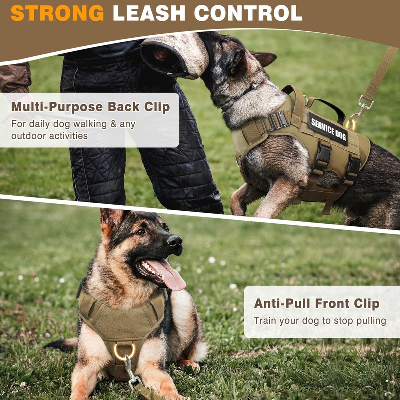 WINSEE Service Dog Vest Harness for Large Dog, Tactical Working