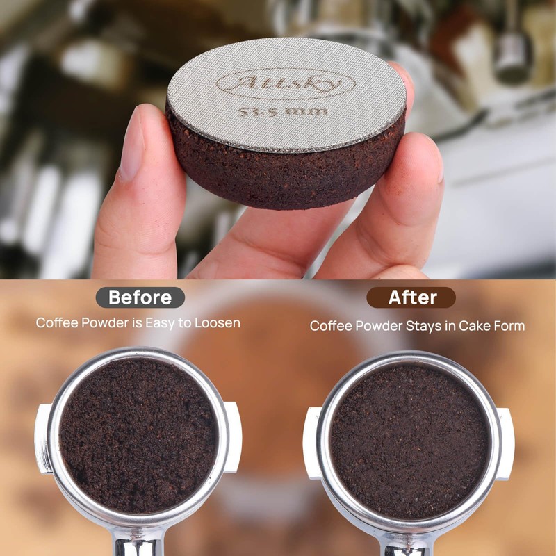 Attsky 53.5mm Espresso Puck Screen, Espresso Filter for 54mm Portafilter
