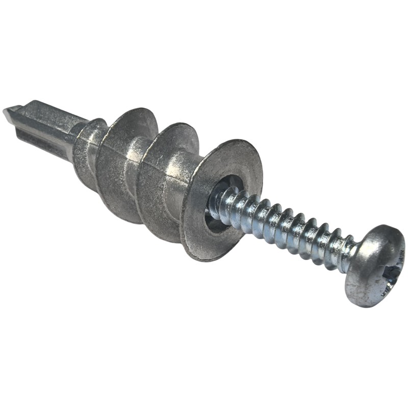 Santie#8 Zinc Self-Drilling Drywall Anchor Kit with Screws-100 Pack(100 Anchors+100