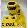 WT100 Underground Electrical Cable Warning Tape, Yellow, CAUTION CABLE BELOW