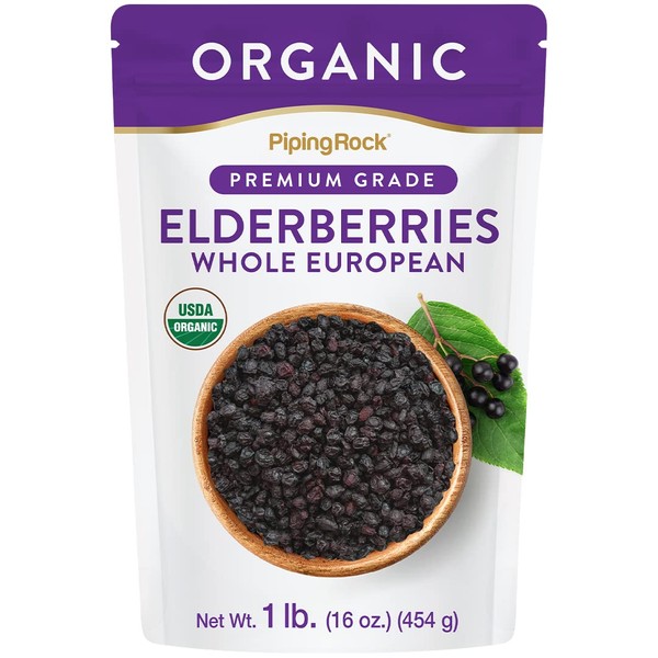 Organic Dried Elderberries 1 lb | Whole European Berries |