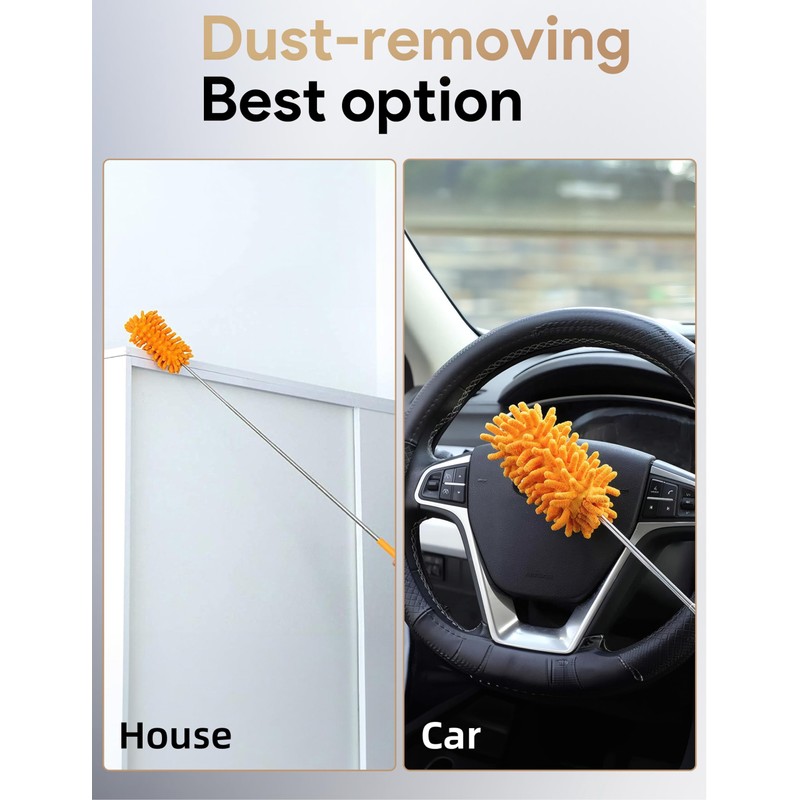 Microfiber Duster for Cleaning, Tukuos Hand Washable Dusters with 2pcs