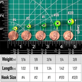 Dr.Fish 10 Pack 3D Eye Fishing Jig Heads Freshwater Fishing Jigs for Bass Walleye Crappie Round Ball Jig Heads Swimbait Jigs Trout Bluegill Panfish 3/16oz