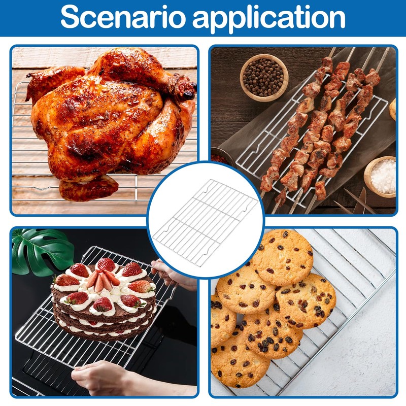 2PCS Cooling Rack High Temperature Resistance Baking Rack Rectangle Grill
