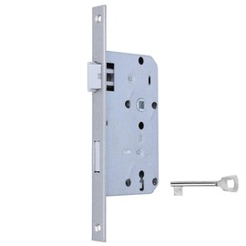 MS Beschläge Mortice Lock Square Edged 235 mm x 20 mm Mortice Lock Backset 55 mm Metal Lock Door Lock Interior Door Lock (Deadlock, DIN Left)