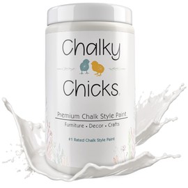 Chalky Chicks 32 Fl Oz Matte Aged Burlap (White) Chalk Paint for Furniture Without Sanding - No Prep Furniture Paint No Sanding All in One for Crafts, Wood, Walls, Cabinet, Metal, Dresser, Farmhouse