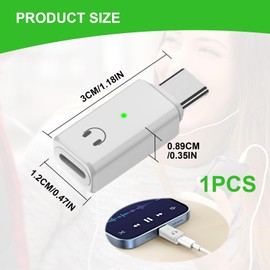 Lightning to usb c adapter audio, Lightning Female to USB-C Male, Earphone Female Converter for More Other Type C Devices, only support audio signal pass through