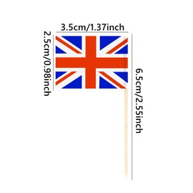 British Toothpicks Flag,100PCS Union Jack Cupcake Toppers Stick Flags Double Sided Mini Toothpick Food Flags Labels UK Cocktail Stick Flag for National Day Birthday Party Decoration Y4YGQQ (UK)