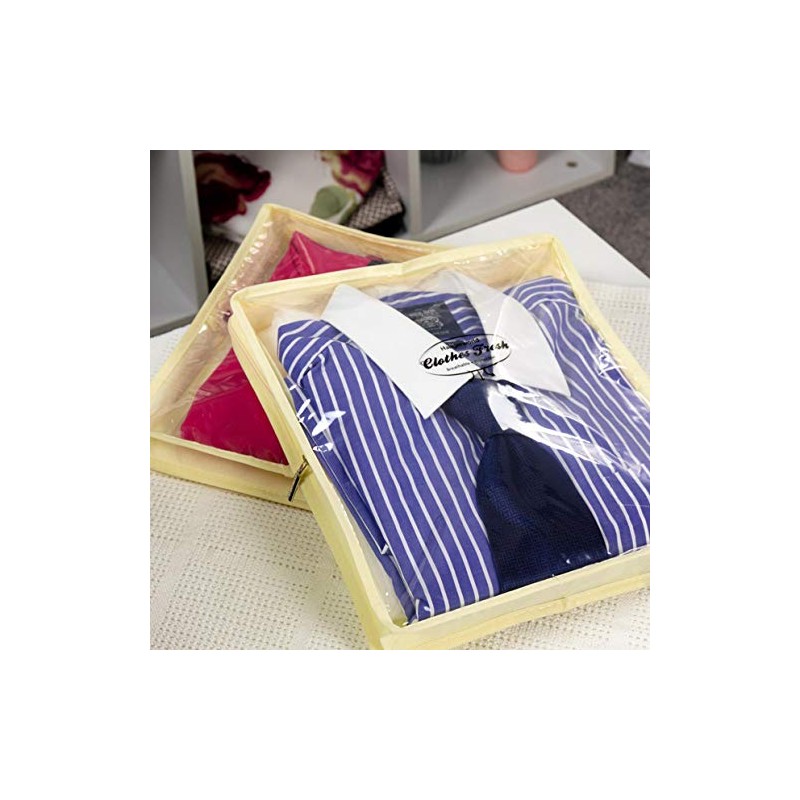 HANGERWORLD 5 Cream Breathable Cashmere Jumper Clothing Storage Pouch Bag