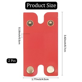 CALFOVERA 2 Stück Schutzhülle Für Rasierapparate Mit Druckknopfverschluss 3.43 x 1.77 Zoll PU Leder Rasierkopfschutz Klingenschutz Rasier Reisehülle Für Männer Reise Schmetterlingsrasierer (Rot)