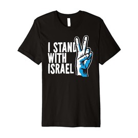 I Stand With Israel Victory V-sign Hand Gesture Vintage Premium T-Shirt
