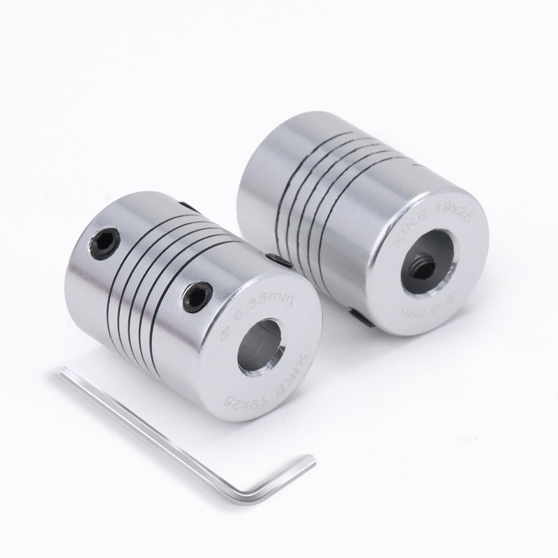 XIKE 2PCS 8mm to 10mm Shaft Coupling 25mm Length 19mm