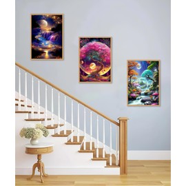 Mowana Diamond Art Kits for Adults - Landscape Diamond Painting Kits for Adults Beginners, Craft Kits 5D DIY Round Full Drill Rhinestone Gem Art Painting for Home Wall Decor and Gifts 6 Pack 12x16inch