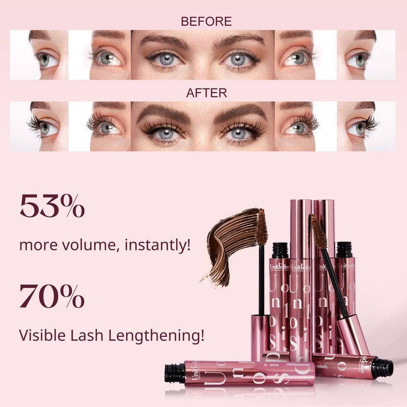 Unidollss Tubing Mascara Volume and Length Brown 2 Pcs Lengthening
