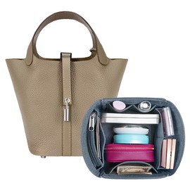 SMART DK Purse Organizer Insert for Handbags,Felt Bag Organizers Fit Picotin 18/22/26 Bags (Dusty Blue, P22)