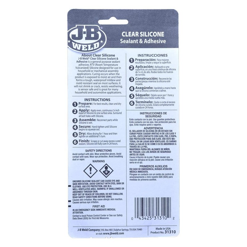 J-B Weld 31310 All-Purpose RTV Silicone Sealant and Adhesive -