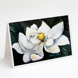 Caroline's Treasures Sweet Magnolia Greeting Cards Pack of 8 Blank Cards with Envelopes Whimsical A7 Size 5x7 Blank Note Cards