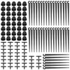 VooGenzek 120 PCS 1/4 Inch Automatic Drip Irrigation Kit, 40 Adjustable Micro Dripper + 40 Tee-Connector + 40 Drip Support Stake for 4/7mm Hose Watering System, for Garden, Lawn, Greenhouse, Black