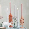 Creative Co-Op Apricot Blossom Taper Holder, Apricot Color