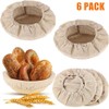 6 Packs Round Bread Proofing Basket Cloth Liner Rattan Baking