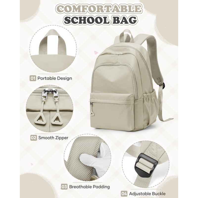 VGCUB School Backpack Teenager Girls Waterproof Lightweight School Bag Leisure
