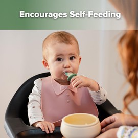 Haakaa Astronaut Beginner Silicone Cutlery Set – Baby Spoons and Forks for Self Feeding 6 Months, Baby Led Weaning Supplies, Toddler Feeding Essentials