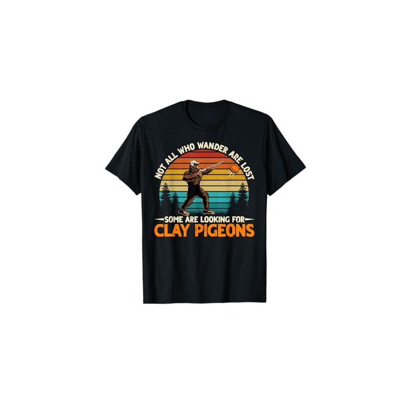 Bigfoot Clay Trap Shooting Skeet Funny Retro Sporting Clay T-Shirt