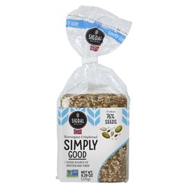 Sigdal Bakeri Simply Good Norwegian Crispbread | Good Source of Protein & Fiber | Non GMO | Contains 76% Seeds | 8.29 oz (235g) (Pack of 12)