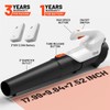 Litheli 20V Cordless Leaf Blower, Dual 2×2.0Ah Batteries Included, 350CFM/85MPH,
