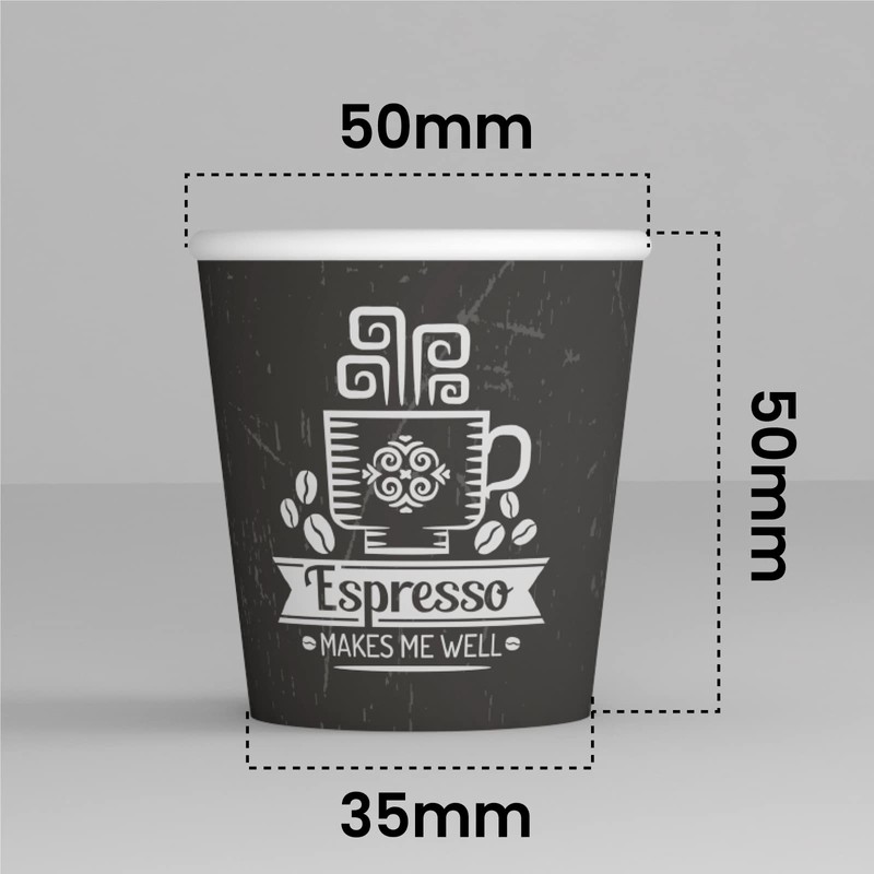 500 CuzcoCUP 65ml Coffee Paper Glasses Eco-Friendly Biodegradable Disposable Small